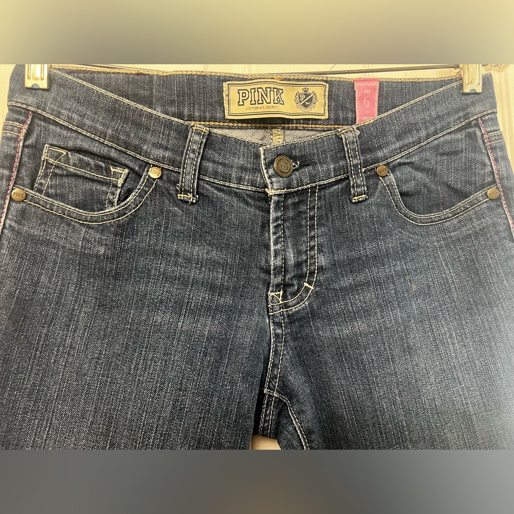 PINK Victoria's Secret Dark Blue Straight Leg Jeans - Picture 15 of 16